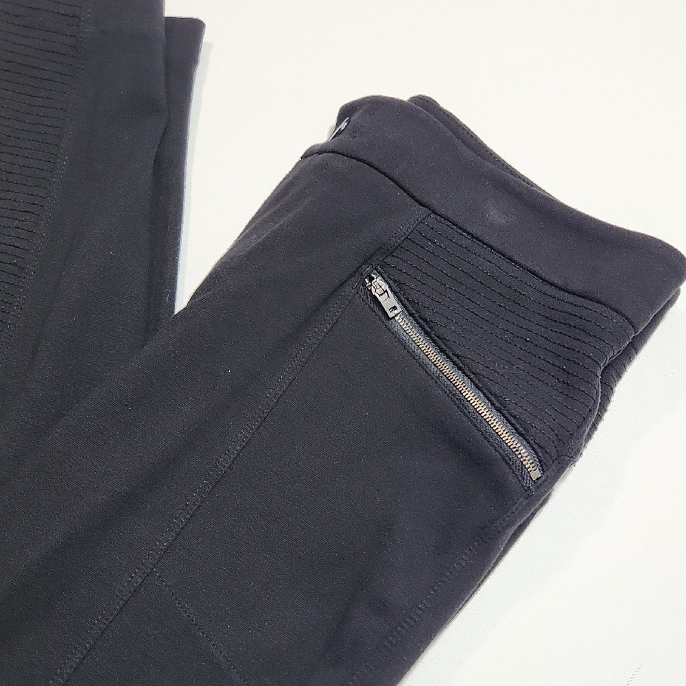 Athleta Black Moto Zip Pocket Leggings Women’s 2 - Picture 2 of 6